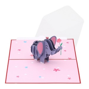 Unique Bargains Elephant Thickened Paper 3D Funny Birthday Cards for Best Friends Gift - 1 of 4
