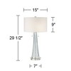 Possini Euro Design Miriam Coastal Table Lamp with Round Riser 29 1/2" Tall Blue Glass White Drum Shade for Bedroom Living Room Bedside Nightstand - 4 of 4