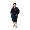 Personalized Linum Kids 100% Polyester SUPER PLUSH Double Brushed Hooded Bathrobe in White Script Font - 3 of 3
