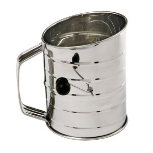 Norpro 3-Cup Stainless Steel Rotary Flour Sifter, Hand Crank with 2 Wire Agitator - 1 of 4
