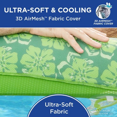 Lime Green Floral Inflatable Pool Chair Lounge Float, 3 Pack
