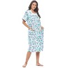Casual Nights Women's Snap-front House Dress Short Sleeve Woven Duster Housecoat Lounger Sleep Dress - 2 of 4