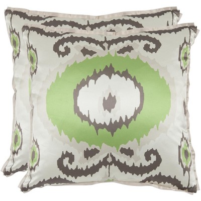 Giselle Pillow (Set of 2) - Lime/Green - 18"X18" - Safavieh
