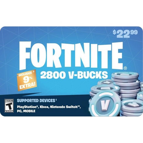 Fortnite V-Bucks Gift Card (redeem at Fortnite.com/vbuckscard)