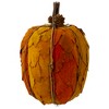 Northlight Fall Harvest Pumpkin with Layered Leaves and Pinecones - 9.75" - Orange and Brown - 2 of 3