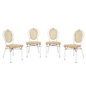 Flash Furniture 4 Pack Cannes Indoor/Outdoor Commercial Thonet Bistro Stacking Chair, PE Cane Rattan and Aluminum Frame - 1 of 4