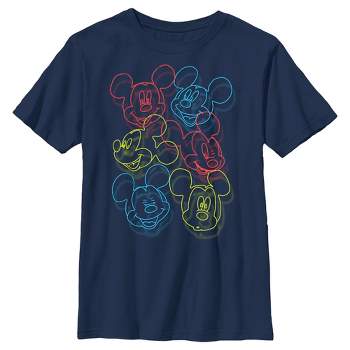 Boy's Disney Mickey Mouse Neon Outlines T-Shirt
