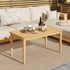 Tangkula 35.5"x20" Outdoor Teak Wood Coffee Table w/ Slatted Tabletop Patio Furniture - 2 of 4