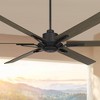 72" Casa Vieja Expedition Industrial Rustic Indoor Outdoor Ceiling Fan LED Light Remote Matte Black Weathered Oak Damp Rated Patio - 2 of 4