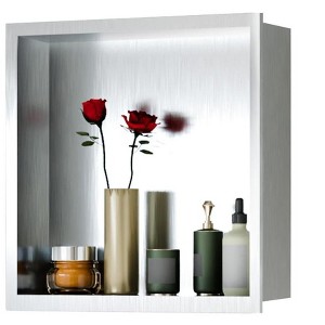 Wall Niche Single Recessed Shower Rack Stainless Steel Wall Niche for Storage Easy Installation - 1 of 4