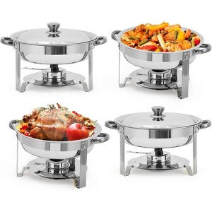 Chafing Dishes for Buffet, 5QT Round Buffet Servers and Food Warmer Set with Lid, Stainless Steel Chafers for Catering Parties Wedding - 1 of 4
