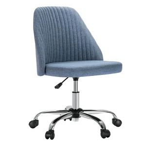 DOMETOUR 1Pc Modern Fabric Armless Adjustable Swivel Office Desk Chairs with Wheels - 1 of 4