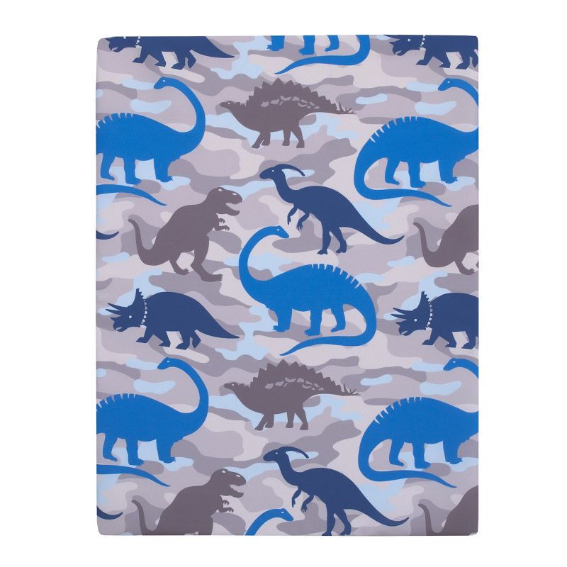 Everything Kids Dinosaur Blue and Grey Preschool Nap Pad Sheet, 5 of 6