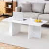 44.8 Inch Coffee Table,Modern MDF Coffee Table With Triangular Legs,Coffee Table  For Living Rooms, Bedrooms-Cuddlewood - image 2 of 4