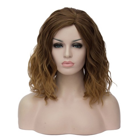 Unique Bargains Curly Wig Wigs For Women 28 Black White With Wig Cap  Synthetic Fibre : Target