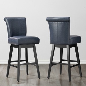 Spruce&Spring Upholstered 26-inch Counter Height Swivel Barstool - 1 of 4