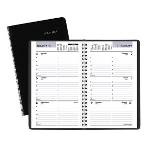DayMinder Block Format Weekly Appointment Book, 8.5 x 5.5, Black Cover, 12-Month (Jan to Dec): 2025 - 1 of 4