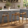 Okak Natural Blonde Ash Wood Counter Height Bar Stools for Dining Rooms,Minimalist Low Back Counter Bar Stools Without Arm - 2 of 4
