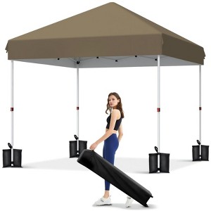 ODK Pop Up Canopy - Beach Tent with One Push Setup, 210d Oxford Fabric - Waterproof & UPF 50+, Outdoor Sun Shade Gazebo for Parties, Camping - 1 of 4