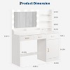 Vanity Set with Mirror and Lights, Makeup Vanity Set, Dressing Table with 3 Drawers, Ample Storage,for Dressing Area - 2 of 4