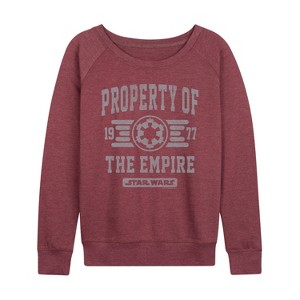 Women's - Star Wars - Property Of Empire Lightweight French Terry Wide Neck Long Sleeve Shirt - 1 of 4