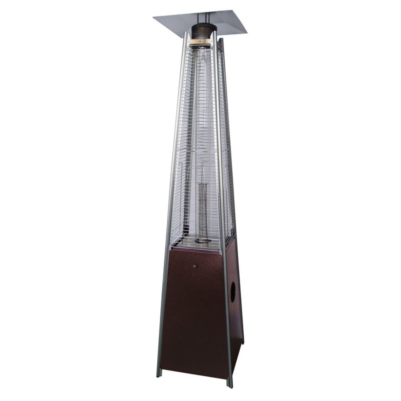 Hammered Metal Tall Glass Tube Portable Patio Heater - Golden Bronze - AZ Patio Heaters, 1 of 10