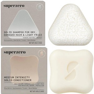 Superzero Hydrating Repair Solid Shampoo Bar (2.15 oz) + Medium Intensity Conditioner Bar for Dry, Damaged Hair (2.35 oz) Duo Set - 1 of 1