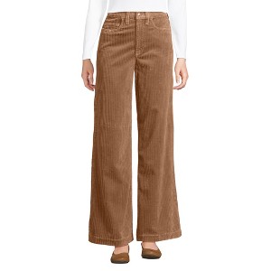 Lands' End Women's High Rise Wide Leg Corduroy Pants - 1 of 4