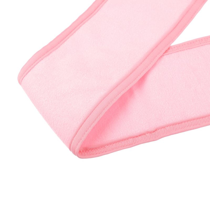 Unique Bargains 2 Pcs Towel Headbands Make Up Hair Band Spa Yoga Self-Adhesive Tape Pink Black, 4 of 7