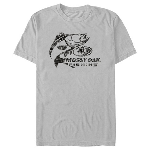 Men's Mossy Oak Bass Fishing Black Logo T-Shirt - Silver - 2X Large