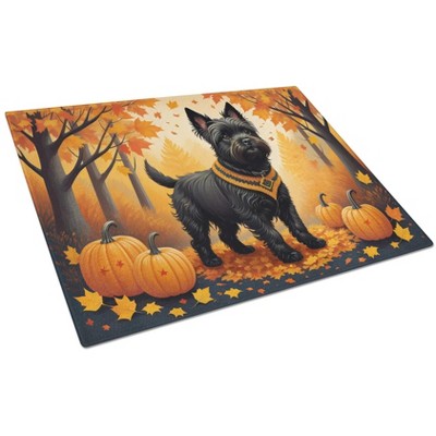 NEW Black Cairn Terrier Fall Glass Cutting Board Decorative Tempered Glass Kitchen Cutting and Serving Board Large Size Chopping Board