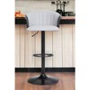 HomeRoots Light Gray and Black Fabric with Metal Swivel Adjustable Height Bar Chair - 2 of 4