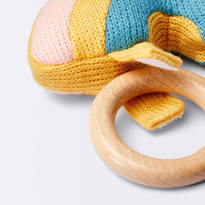 Knit Rattle on Wood Ring - Rainbow - Cloud Island&#8482;, 4 of 5