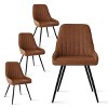Farmhouse Faux Leather Dining Chairs Set of 4,Modern Design Upholstered Dining Chair for Kitchen,Dinging Room,Living Room,Indoor Furniture-Tanpinhause - 2 of 4