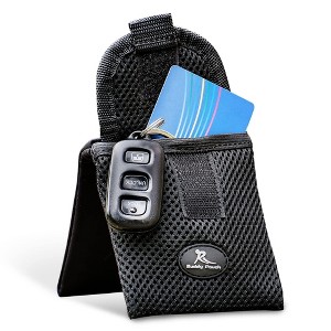 Running Buddy Magnetic Buddy Pouch - Mini - Beltless, Water-Resistant & Magnetic Closure - 3-3/4” Long x 4” Wide - Black - 1 of 4