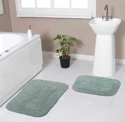 Radiant Collection Cotton Ruffle Pattern Tufted Set of 2 Bath Rug Set - Home Weavers