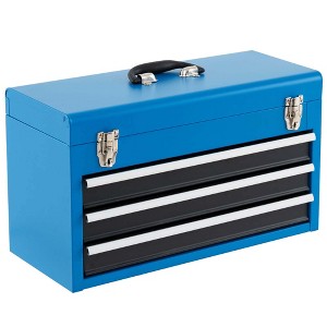 Costway Portable Tool Chest Box Storage Cabinet Garage Mechanic Organizer 3 Drawers Black/Red/Blue - 1 of 4