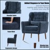 Runesay Dark Blue Modern Chenille Accent Armchair with Pillow and Wood Legs for Living Room, Bedroom, Small Space - 4 of 4