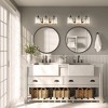 PAKOKULA Modern 19.7 in. 3 Light Black Bathroom Vanity Light with Crystal Glass Shade - 3 of 4