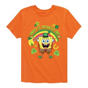 Boys' - SpongeBob Squarepants - Happy St Patricks Day Short Sleeve Graphic T-Shirt - 1 of 4