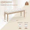 Arceso Bedroom Bench, Vintage French Tufted End of Bed Bench, Upholstered Fabric Ottoman Bench with Carved Wood Legs - 3 of 4