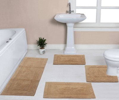 Classy Bathmat Collection Cotton Tufted Set of 4 Bath Rug Set - Home Weavers