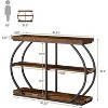 Tribesigns 41.3" Industrial 3-Tier Entryway Table with Arched Metal Frame and Storage Shelves - 3 of 4