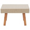 vidaXL Coffee Table Garden Outdoor Side Table Solid Eucalyptus Wood PE Rattan - 3 of 4
