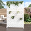 MAYEERTY Copper Coin Type Galvanized Steel Screen Outdoor and Indoor Privacy Screen for Balcony 6 Piece Set White - 3 of 4