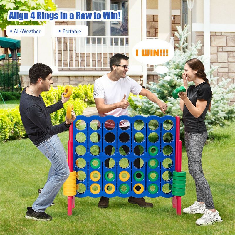 Costway Jumbo 4-to-Score 4 in A Row Giant Game Set for Family, 3 of 11