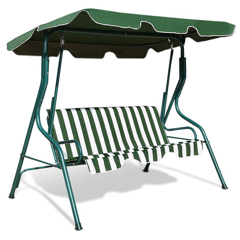 Tangkula 3-Seats Outdoor Glider Hammock with Adjustable Waterproof Canopy Aluminum Frame Patio Swing Chair, 1 of 11