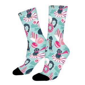 Pastel Cafe Sweet Love Dream Women Printed Crew Socks Funny Funky Socks Soft Polyester Novelty Gifts for Artists Men - 1 of 1