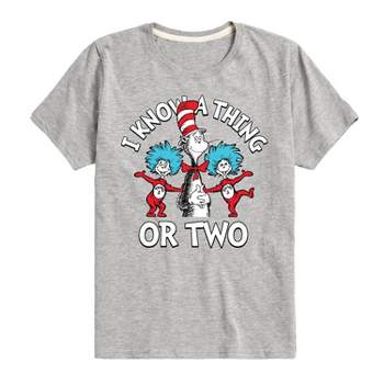 Boys' Dr. Seuss I Know A Thing Or Two Short Sleeve Graphic T-Shirt - Light Gray