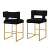 KTMBDW Bar Stools Set of 2, Counter Height 26'' Barstool Velvet Bar Stools with Back and Gold Legs, Kitchen Bar Chairs - 2 of 4